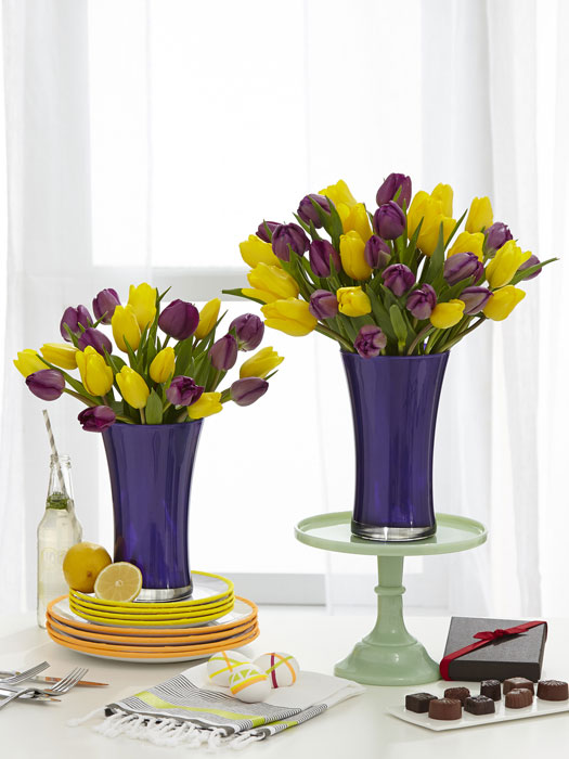 FARGELEK: Tulipaner kan kombineres i de deiligste fargekombinasjoner. Fortell i kommentarfeltet hva som er din favoritt! FOTO: PROFLOWERS.COM