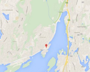 LIGGER HER: Kleiven ligger på en halvøy ved Nordåsvannet, mer eller mindre vis á vis kongens slott på Gamlehaugen.