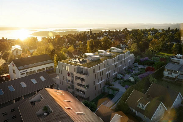 FERDIG NESTE ÅR: Grunnarbeidene startet opp ved påske og fremdriftsplanen tilsier ferdigstillelse og innflytting i løpet av 3. kvartal 2016. FOTO: Privatmegleren